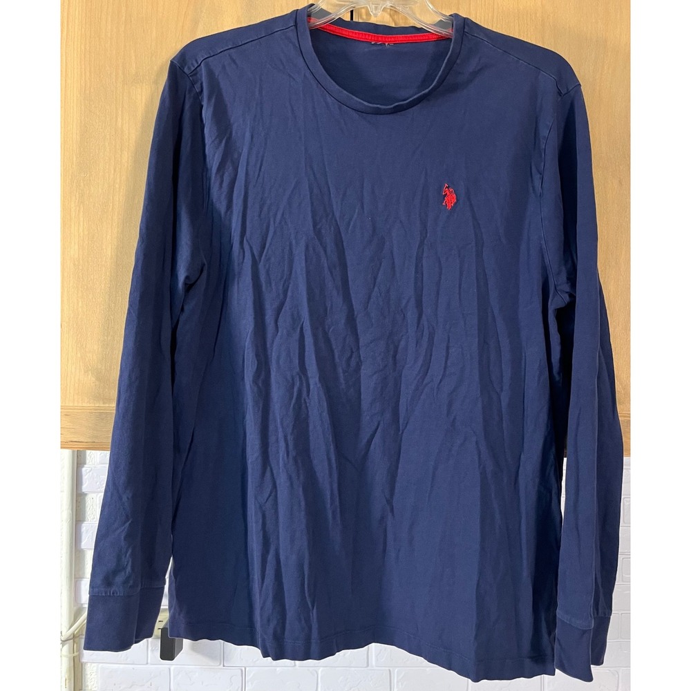 U.S. Polo Assn. Long Sleeve Shirt Mens XL Navy Blue‎ Embroidered Logo Tee